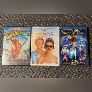 Three Family DVDs: Beverly Hills Chihuahua, Princess Diaries, Nanny McPhee